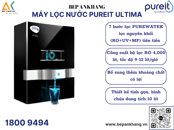 Máy lọc nước Pureit Ultima - để bàn tiện lợi